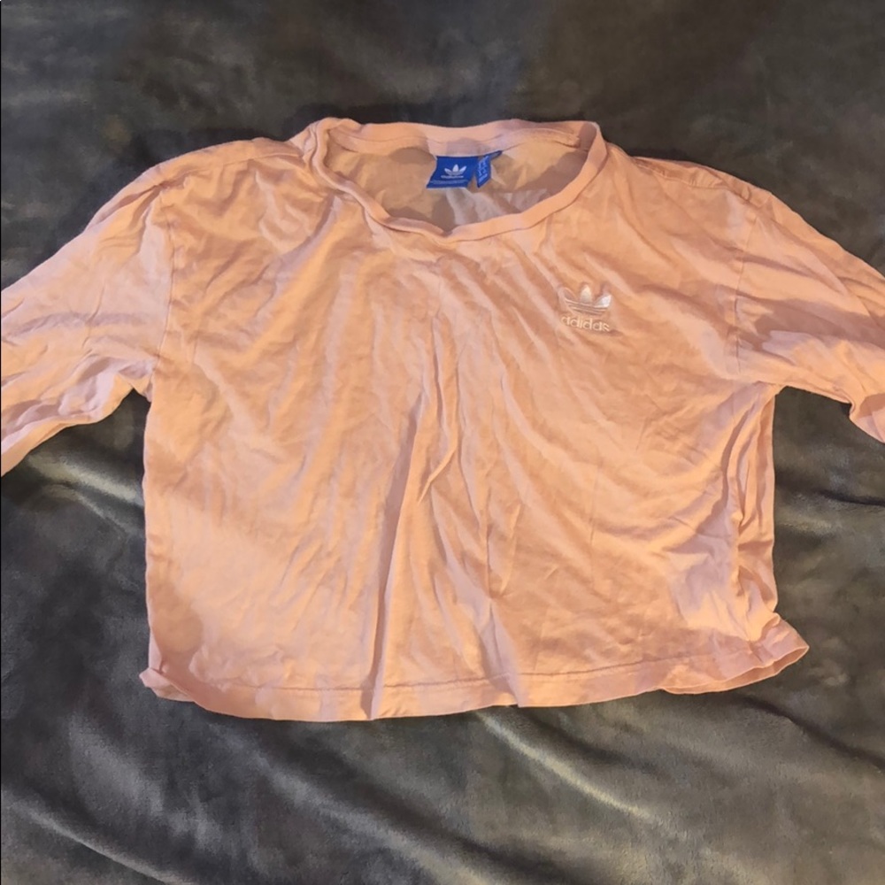 Pink adidas crop top